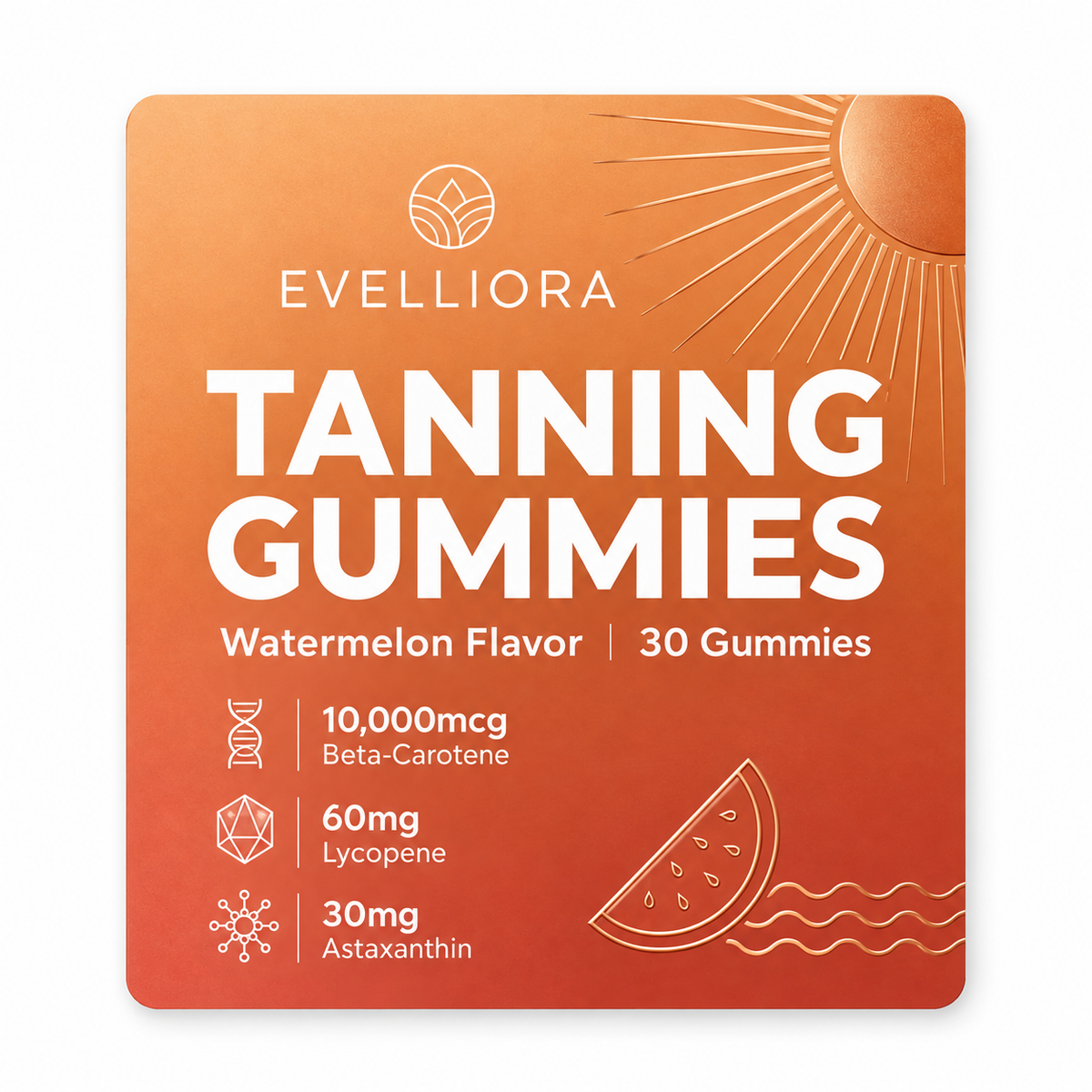Evelliora Tanning Gummies — label